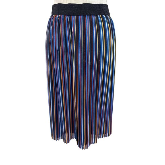 I.N.C International Concepts Colorful Pleated Striped Midi Skirt Size L - Picture 4 of 9